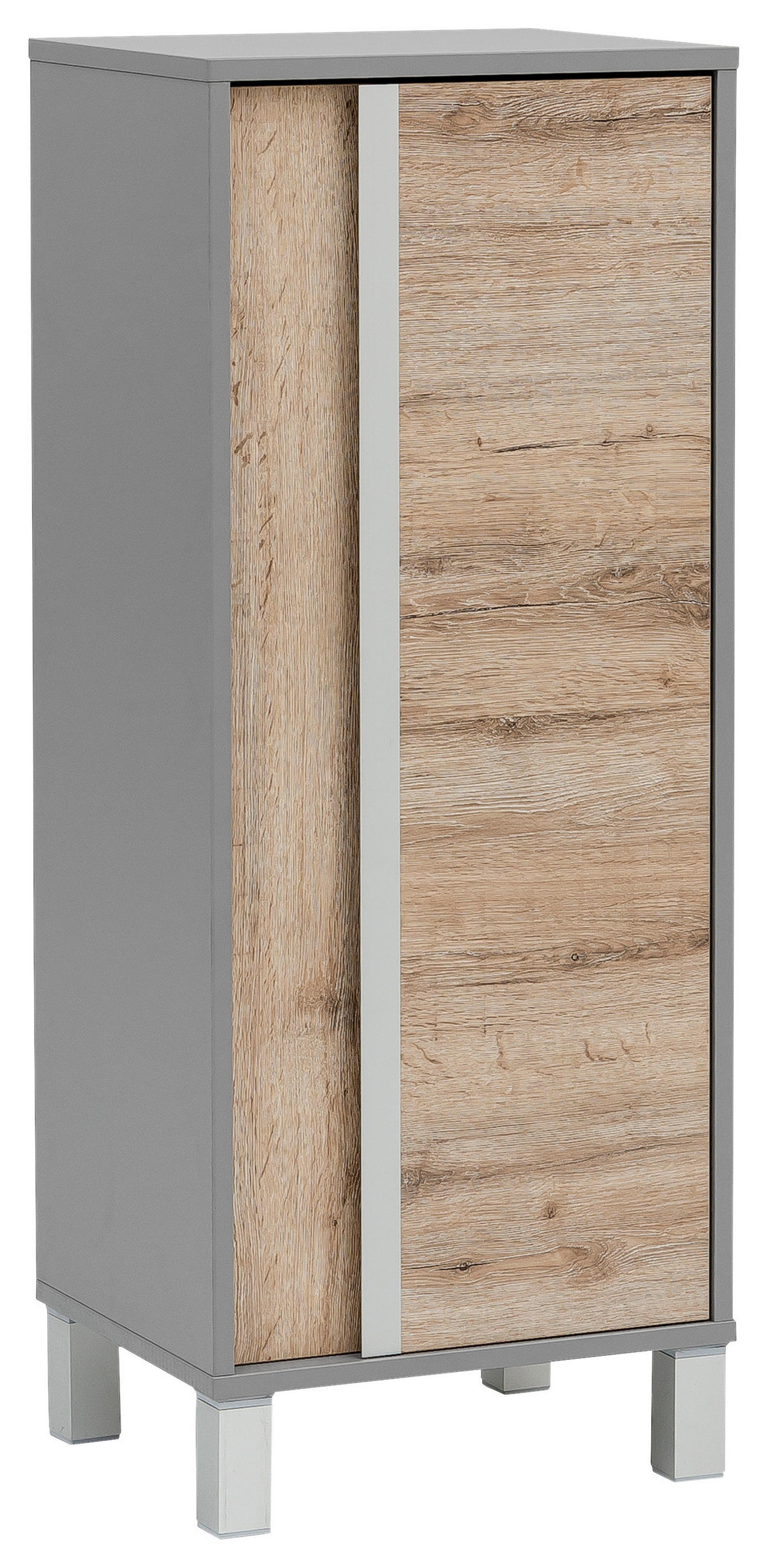 MIDISCHRANK 40,5/103,5/33 cm  - Silberfarben/Alufarben, KONVENTIONELL, Holzwerkstoff/Metall (40,5/103,5/33cm) - Stylife