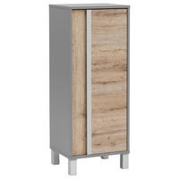 MIDISCHRANK 40,5/103,5/33 cm  - Silberfarben/Alufarben, KONVENTIONELL, Holzwerkstoff/Metall (40,5/103,5/33cm) - Stylife