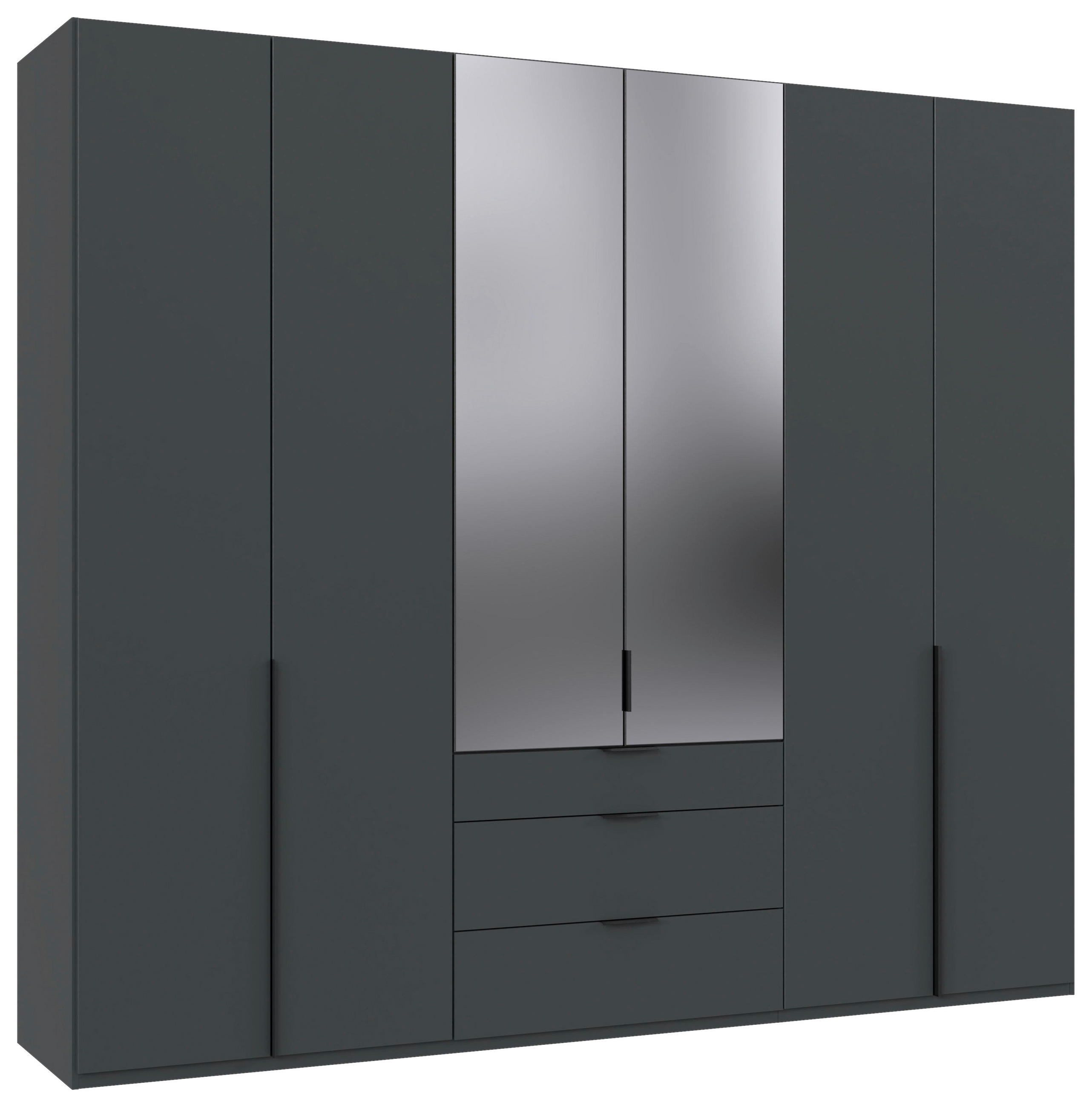 DREHTÜRENSCHRANK in Graphitfarben  - Schwarz/Graphitfarben, Modern, Glas/Holzwerkstoff (270/236/58cm) - MID.YOU