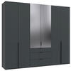 DREHTÜRENSCHRANK 270/236/58 cm 6-türig Graphitfarben  - Graphitfarben/Schwarz, MODERN, Glas/Holzwerkstoff (270/236/58cm) - MID.YOU