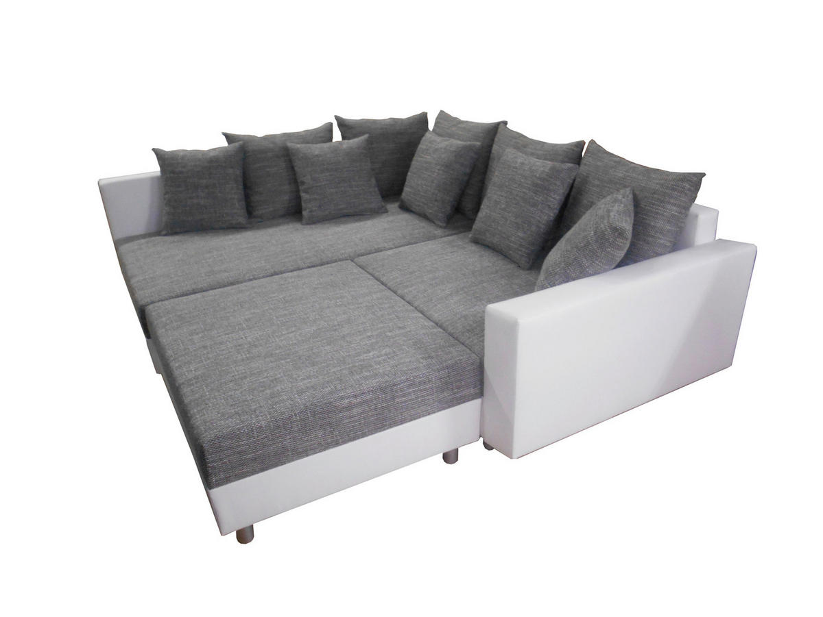 KUTNA GARNITURA tekstil  siva   - bijela/siva, Design, tekstil/plastika (185/215cm) - Livetastic