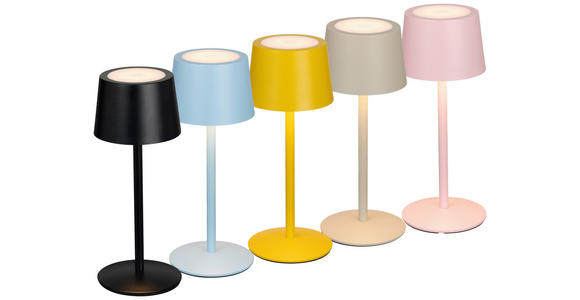 AKKU-TISCHLEUCHTE 9/22 cm  - Schwarz, Basics, Metall (9/22cm) - Novel