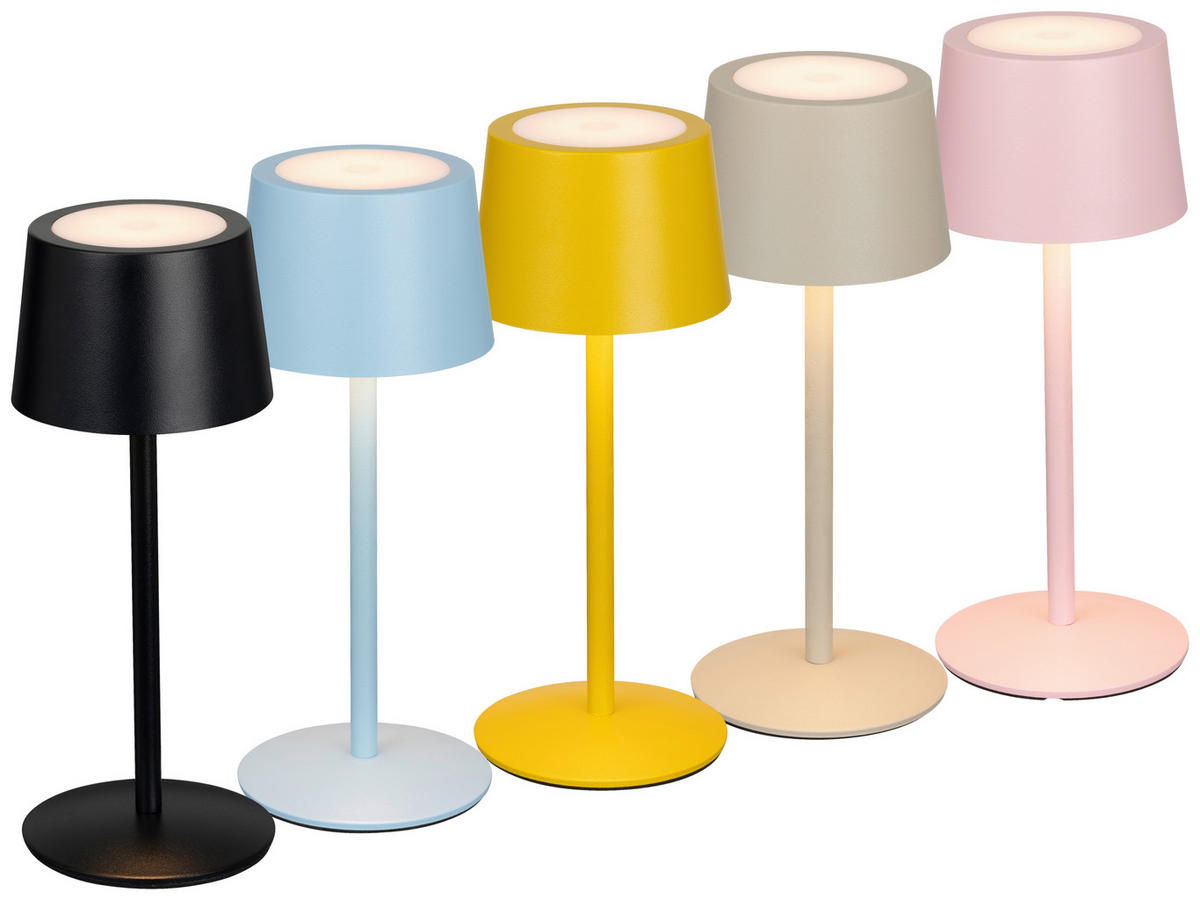 AKKU-TISCHLEUCHTE 9/22 cm  - Schwarz, Basics, Metall (9/22cm) - Novel