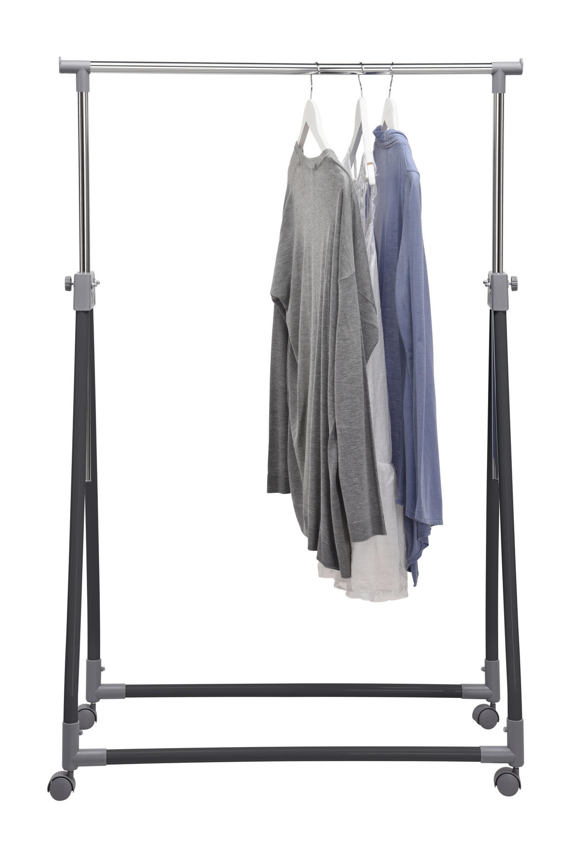 KLEIDERWAGEN in Schwarz, Chromfarben 92/99/167/48 cm   - Chromfarben/Schwarz, Basics, Kunststoff/Metall (92/99/167/48cm) - Boxxx