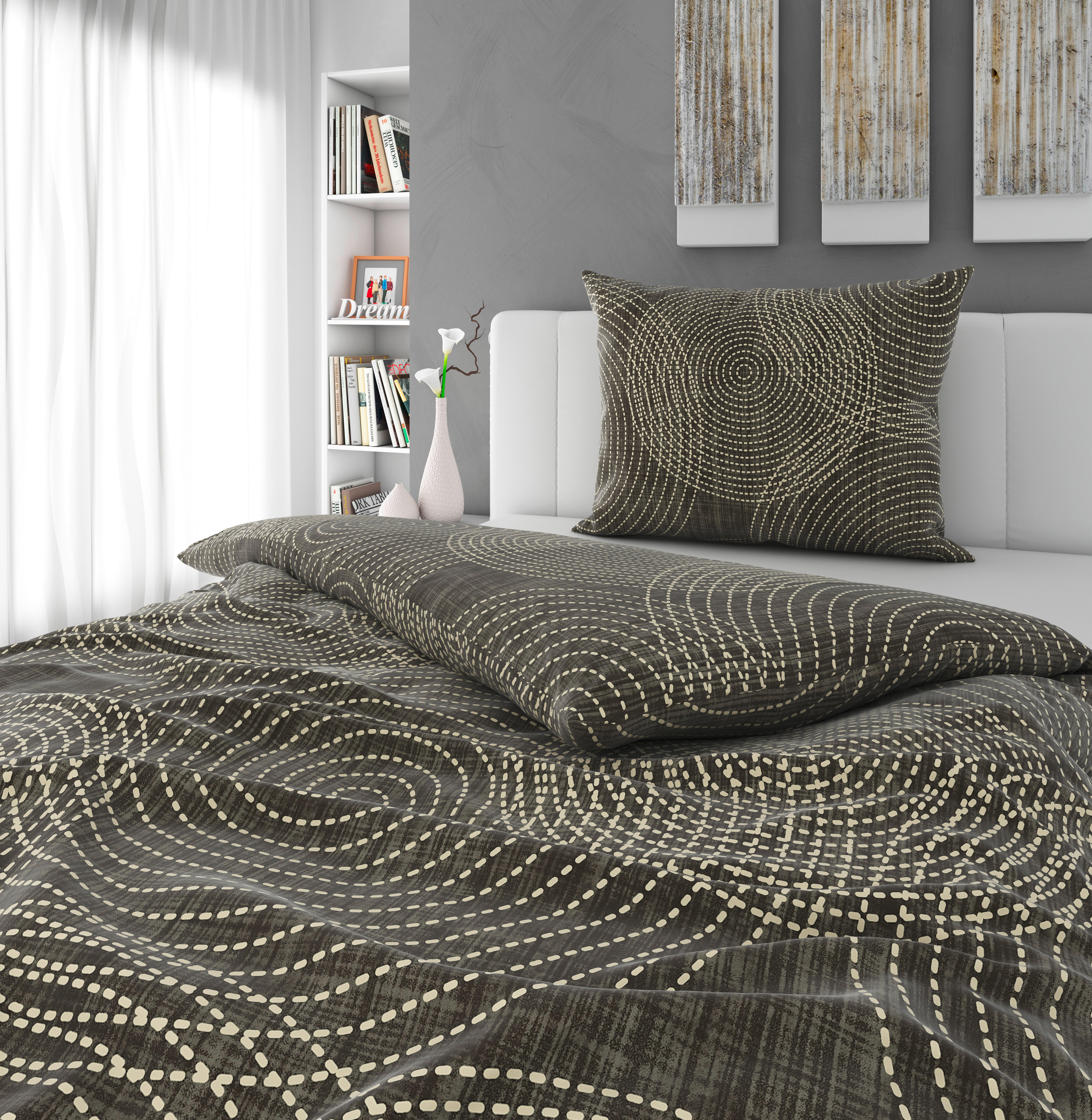 POSTELJINA MATEO 140/200 cm saten braon  - braon, Konvencionalno, tekstil (140/200cm) - Novel