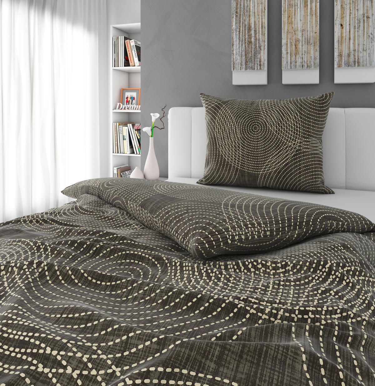 POSTELJINA MATEO 140/200 cm saten braon  - braon, Konvencionalno, tekstil (140/200cm) - Novel