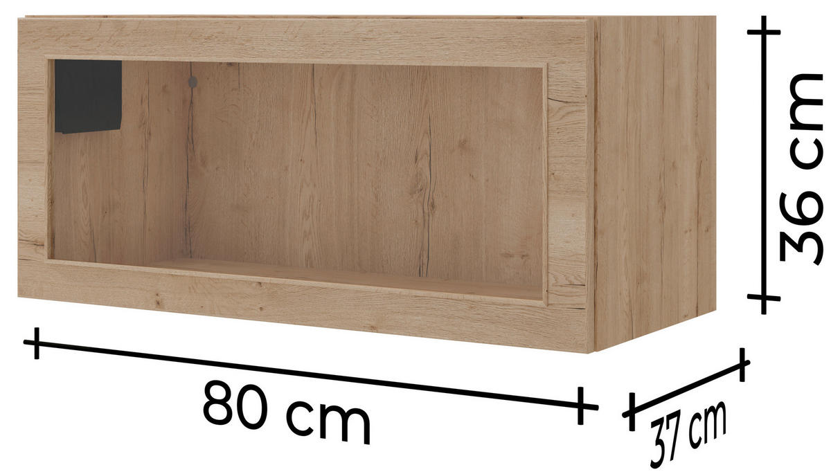 HÄNGESCHRANK 80/36/35 cm  - Eichefarben, MODERN, Glas/Holzwerkstoff (80/36/35cm) - Celina Home