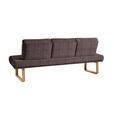 SITZBANK 224/92/78 cm  in Eichefarben, Dunkelbraun  - Eichefarben/Dunkelbraun, Design, Holz/Textil (224/92/78cm) - Dieter Knoll