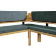 ECKBANK 208/171 cm Webstoff Türkis, Eichefarben Eiche vollmassiv   - Türkis/Eichefarben, KONVENTIONELL, Holz/Textil (208/171cm) - Linea Natura