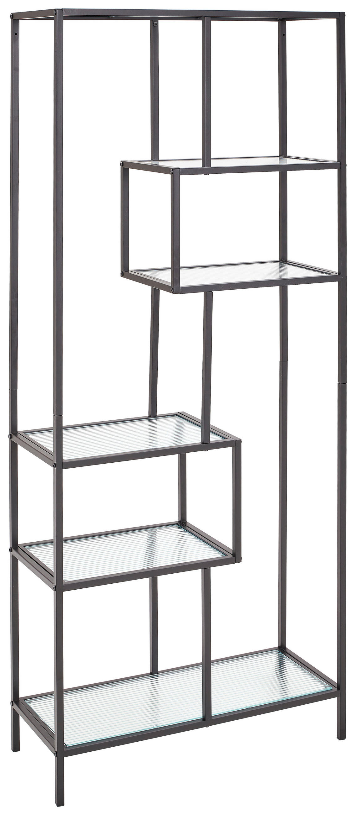 REGAL  70/171/30 cm Schwarz  - Schwarz, Design, Glas/Metall (70/171/30cm) - MID.YOU