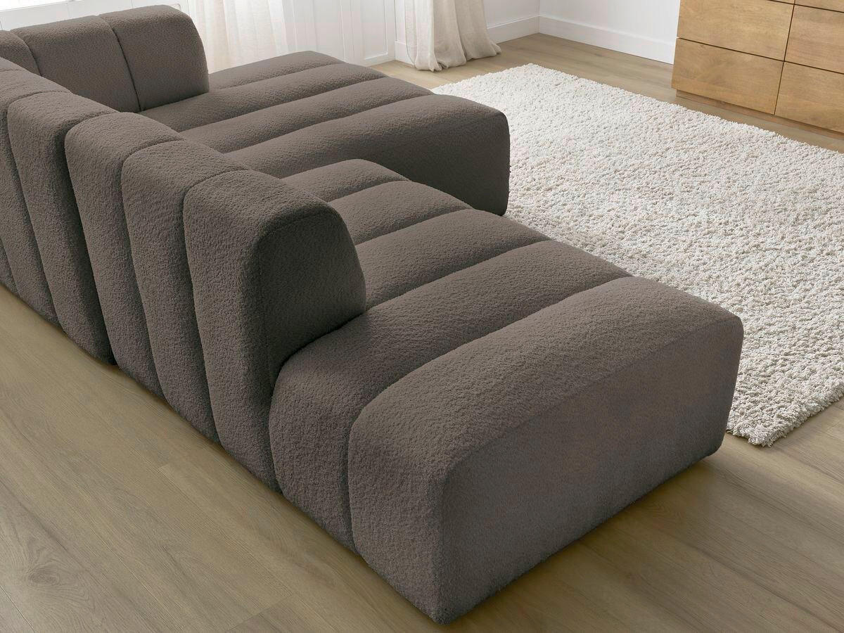 ECKSOFA  ANNECY Taupe Bouclé  - Taupe/Schwarz, MODERN, Kunststoff/Textil (262/170cm)