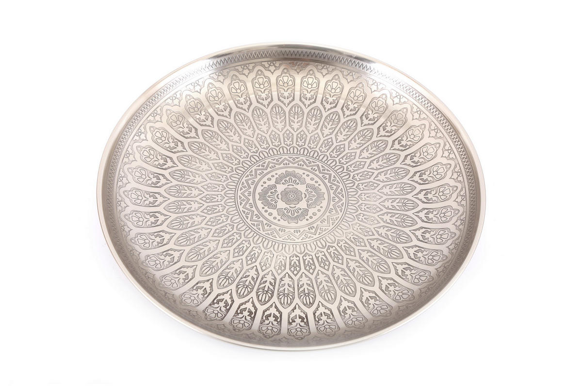 DEKORAČNÍ PODNOS  - barvy stříbra, Basics, kov (33/4/33cm)