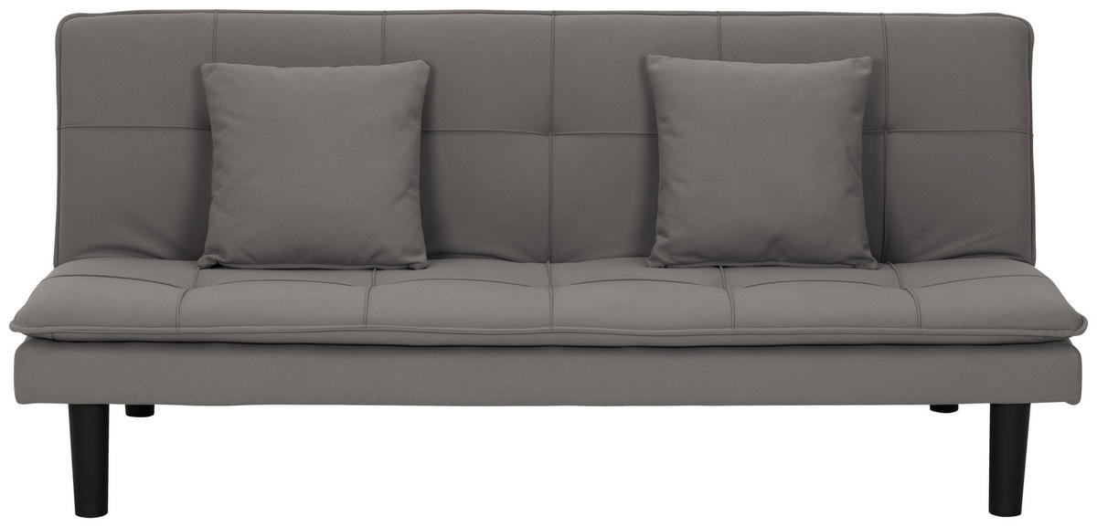 SCHLAFSOFA in Textil Grau  - Schwarz/Grau, Basics, Kunststoff/Textil (180/79/91cm) - P & B