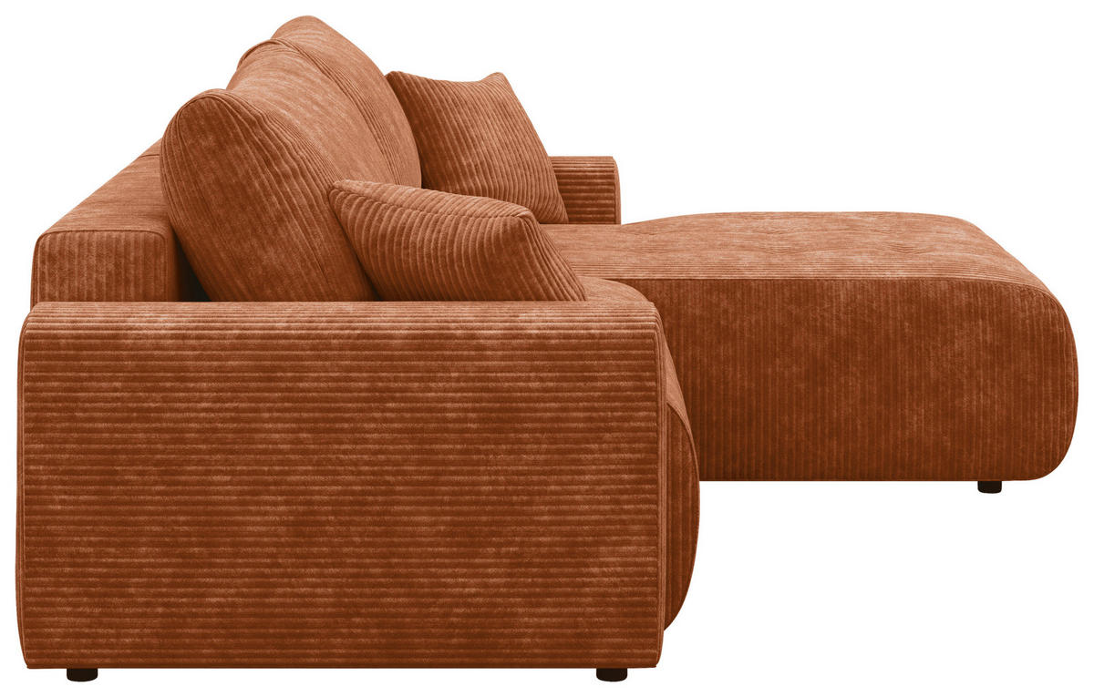 ECKSOFA Orange Webstoff  - Schwarz/Orange, KONVENTIONELL, Kunststoff/Textil (270/192cm) - Carryhome