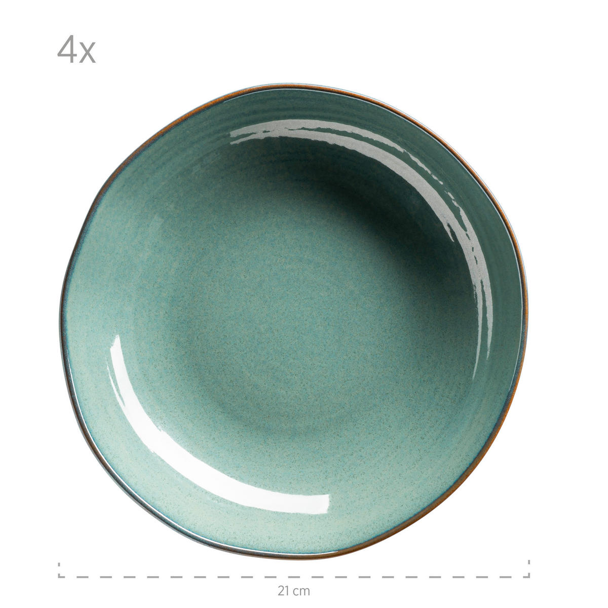 TAFELSERVICE Nottingham 8-teilig  - Türkis/Grün, Basics, Keramik - Mäser