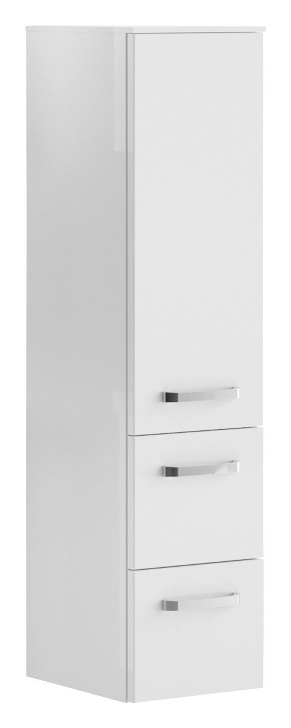 MIDISCHRANK 30/121/33 cm  - Chromfarben/Weiß, MODERN, Glas/Holzwerkstoff (30/121/33cm) - Sadena