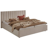 POLSTERBETT 180/200 cm  in Beige  - Beige/Schwarz, Design, Holz/Textil (180/200cm) - Boxxx