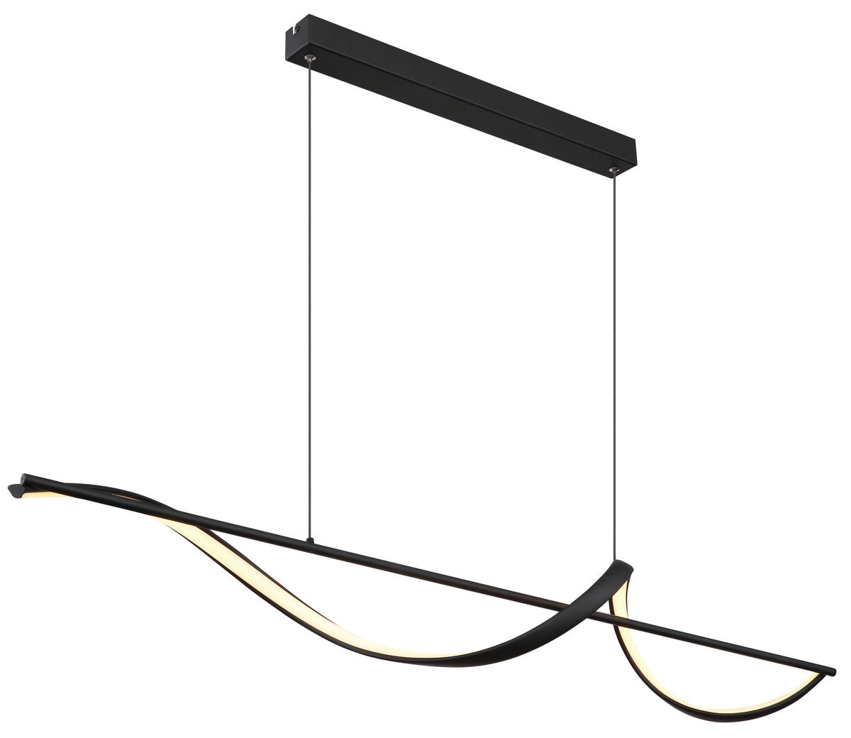 LED-HÄNGLAMPA 120/20/150 cm  - opal/svart, Design, metall/plast (120/20/150cm) - Globo