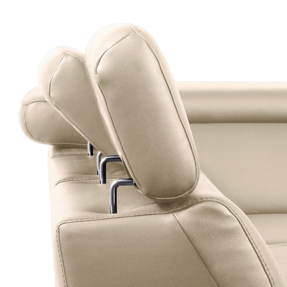 ECKSOFA Lederlook Echtleder Grau  - Schwarz/Grau, Design, Leder/Textil (274/220cm) - Livetastic