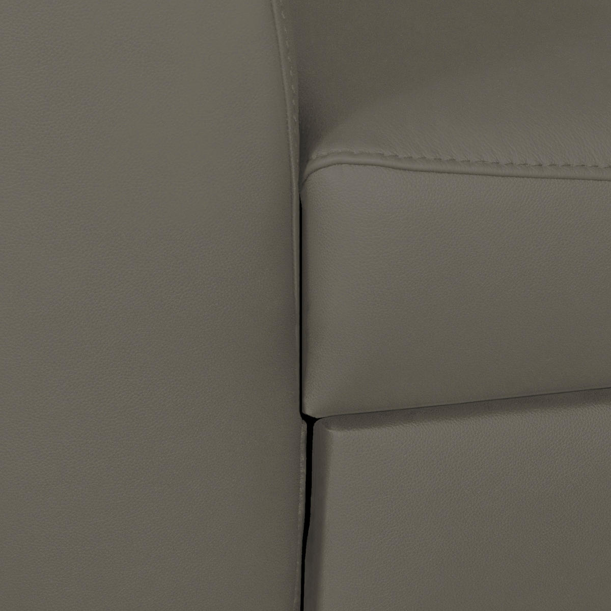 ECKSOFA Sahara Echtleder Lederlook  - Chromfarben/Sahara, Design, Leder/Textil (241/168cm) - Livetastic