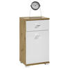 UNTERSCHRANK 38/73/30 cm   - Weiß Hochglanz/Silberfarben, KONVENTIONELL, Holzwerkstoff/Kunststoff (38/73/30cm) - Livetastic