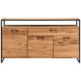 SIDEBOARD Frame 135/92/44 cm 1 Schublade(n)  - Eichefarben/Schwarz, Design, Holz/Metall (135/92/44cm) - Linea Natura