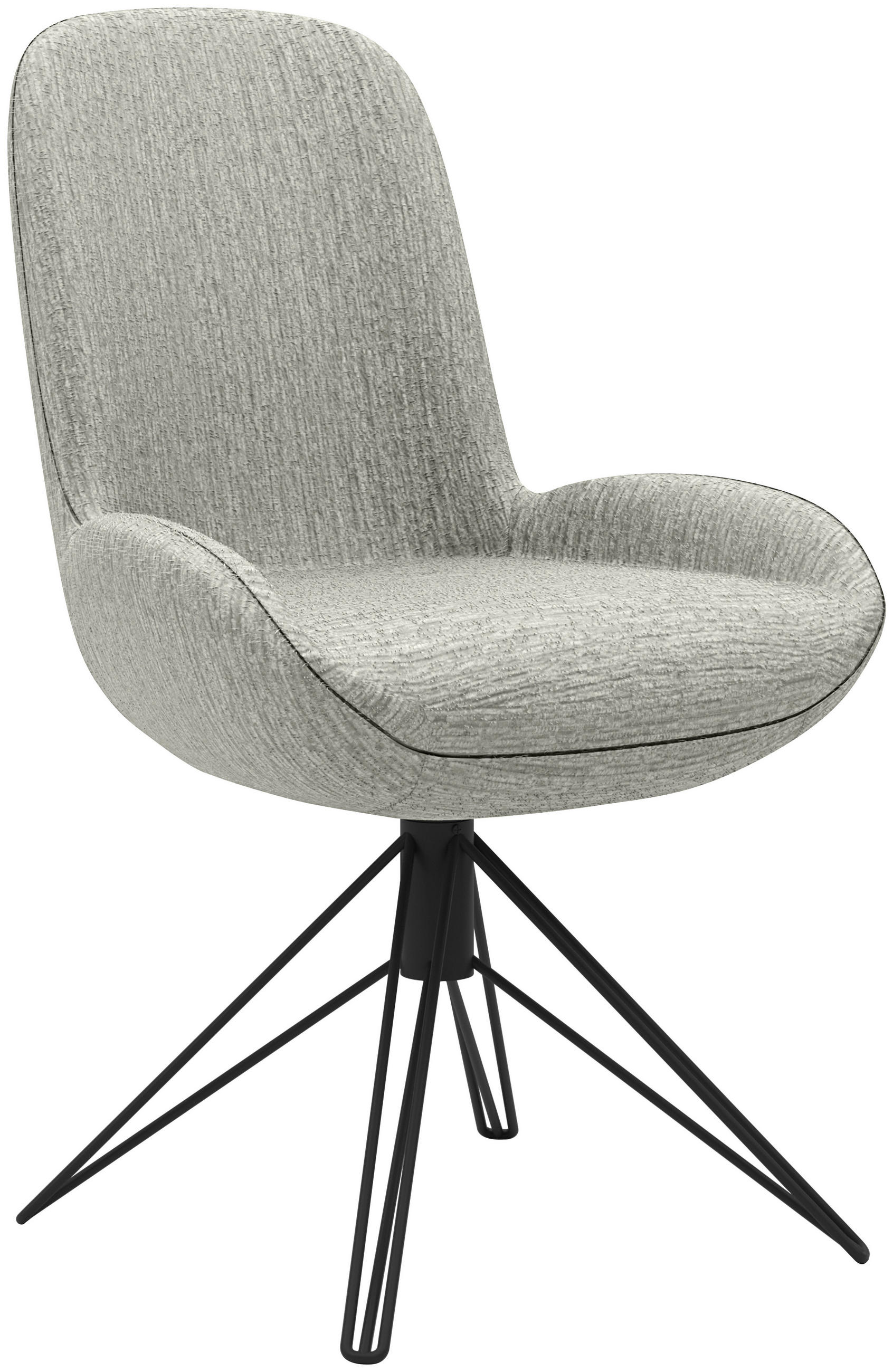 STUHL Chenille Grau  - Schwarz/Grau, Design, Textil/Metall (55/90/62cm) - Musterring