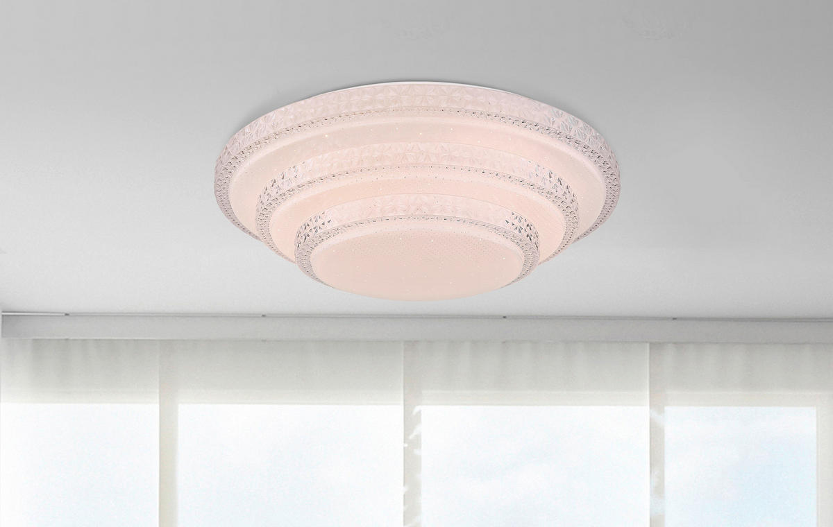 LED-DECKENLEUCHTE  Smart 49,5/12,7 cm   - Weiß, LIFESTYLE, Kunststoff/Metall (49,5/12,7cm) - Globo