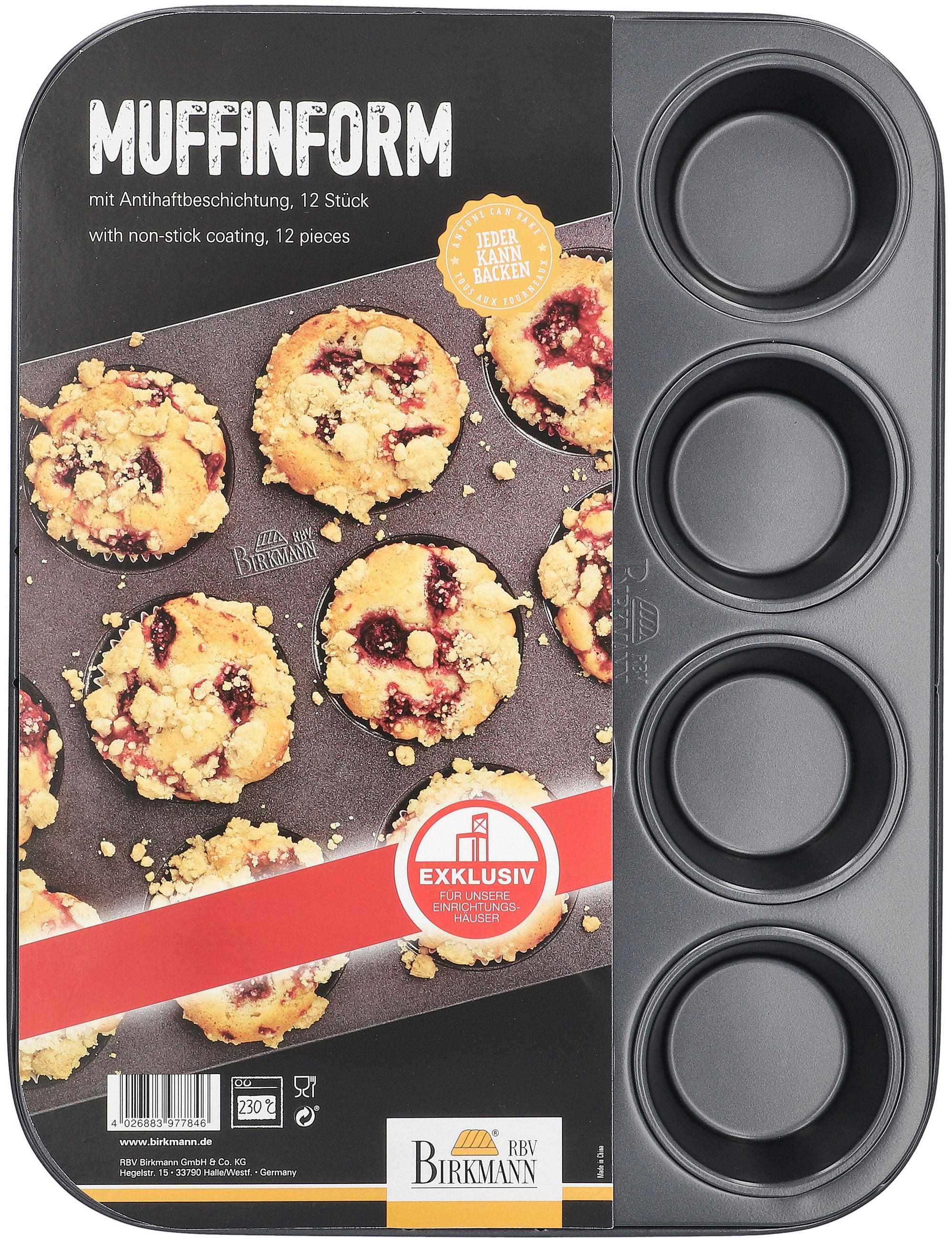 MUFFINFORM - Schwarz, Basics, Metall (27/38cm) - Birkmann