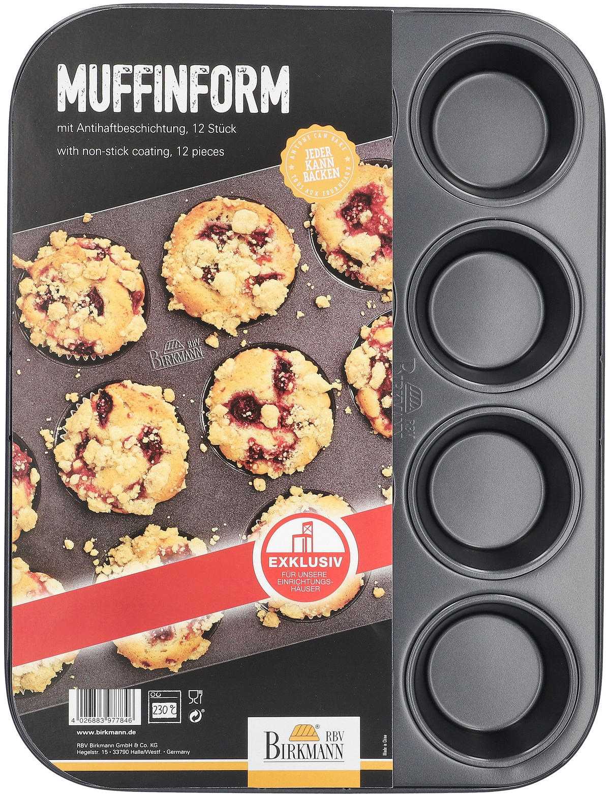 MUFFINFORM - Schwarz, Basics, Metall (27/38cm) - Birkmann