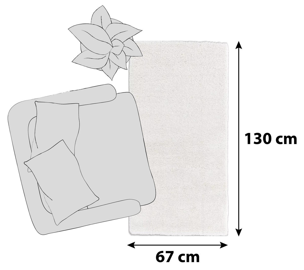 HOCHFLORTEPPICH 67/130 cm Creme  - Creme, KONVENTIONELL, Textil (67/130cm) - Schöner Wohnen