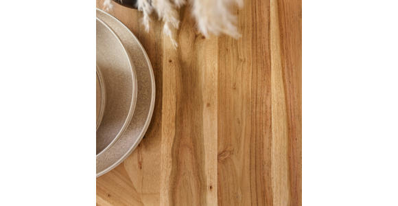 ESSTISCH in Holz, Metall 100/100/76 cm  - Schwarz/Akaziefarben, LIFESTYLE, Holz/Metall (100/100/76cm) - Landscape