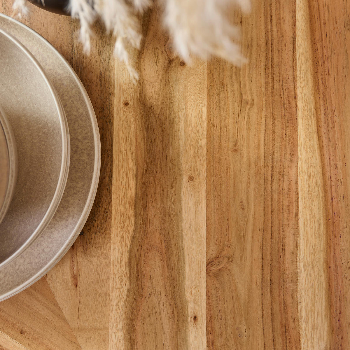 ESSTISCH in Holz, Metall 100/100/76 cm  - Schwarz/Akaziefarben, LIFESTYLE, Holz/Metall (100/100/76cm) - Landscape