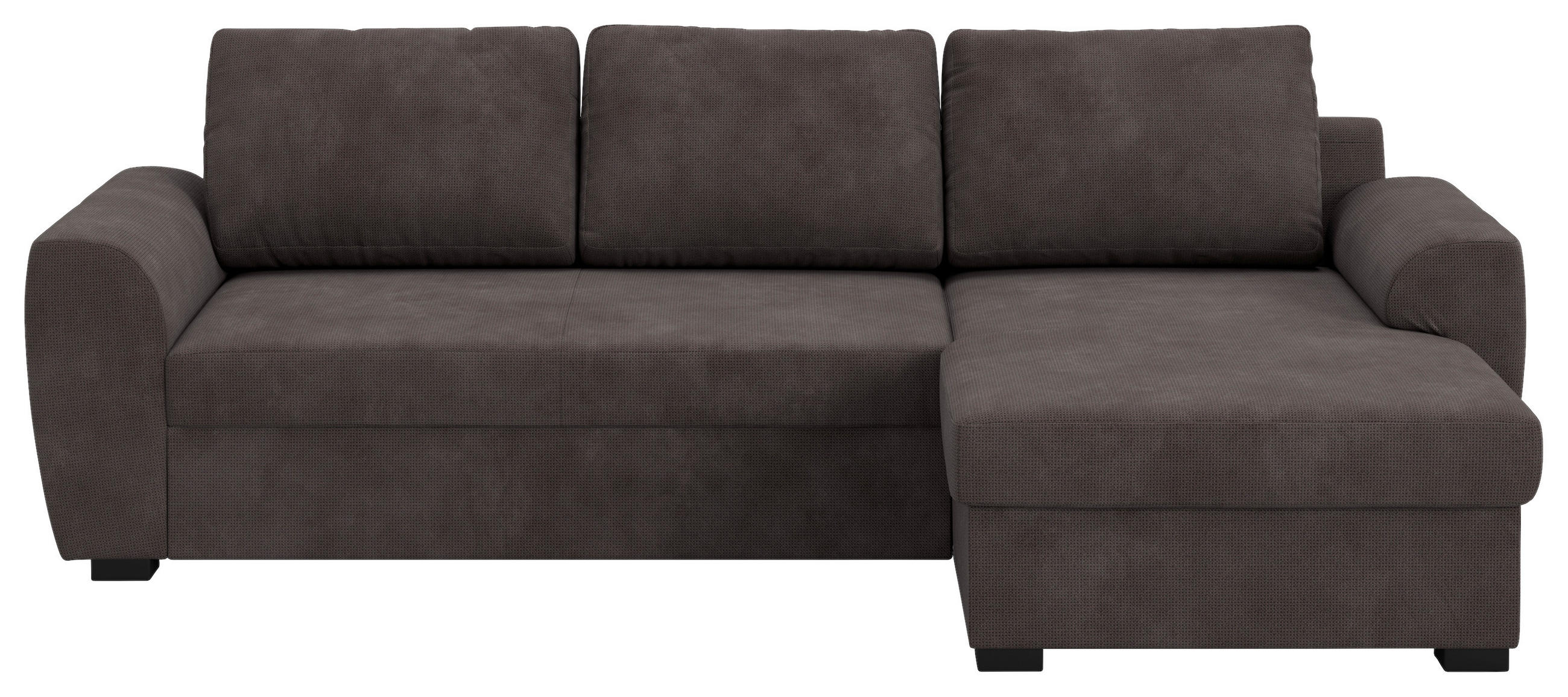 ECKSOFA Braun Mikrofaser Zierkissen, Bettkasten  - Schwarz/Braun, Trend, Kunststoff/Textil (253/154cm) - MID.YOU