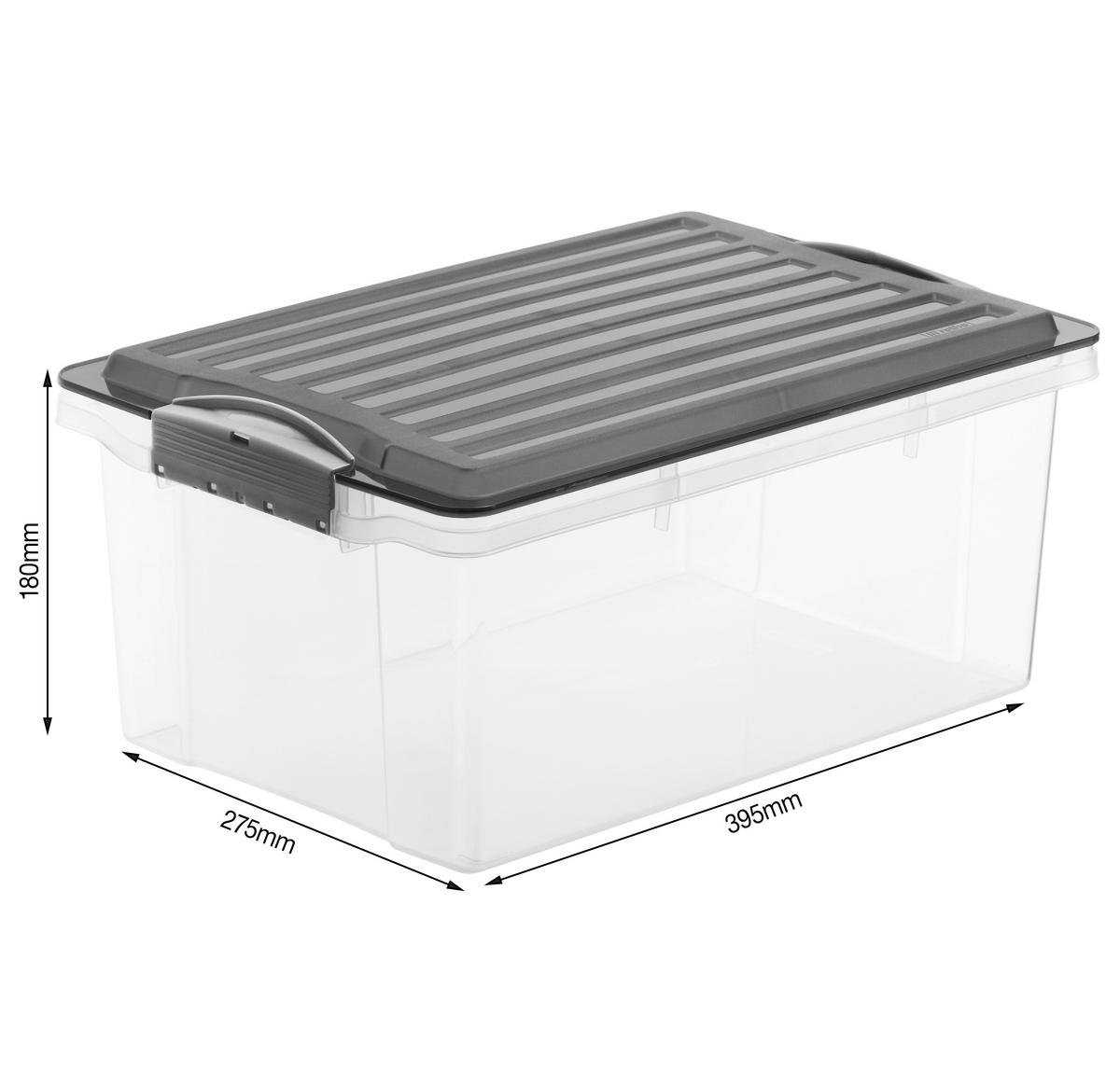 BOX MIT DECKEL    39,5/27,5/18 cm  - Anthrazit, Basics, Kunststoff (39,5/27,5/18cm) - Rotho