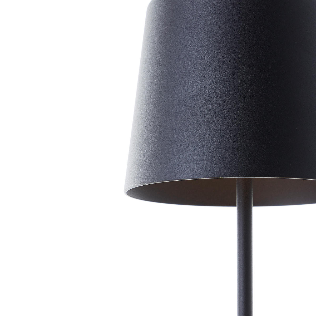 AKKU-TISCHLEUCHTE Kaami 10/37 cm   - Schwarz, Basics, Kunststoff/Metall (10/37cm) - Brilliant
