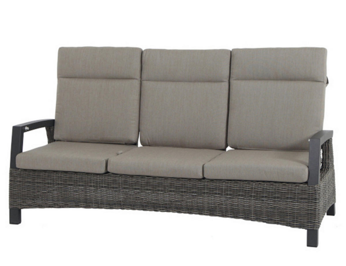 LOUNGEGARNITUR 4-teilig   72/206/103 cm Aluminium  - Grau, Basics, Keramik/Kunststoff (72/206/103cm) - Siena Garden