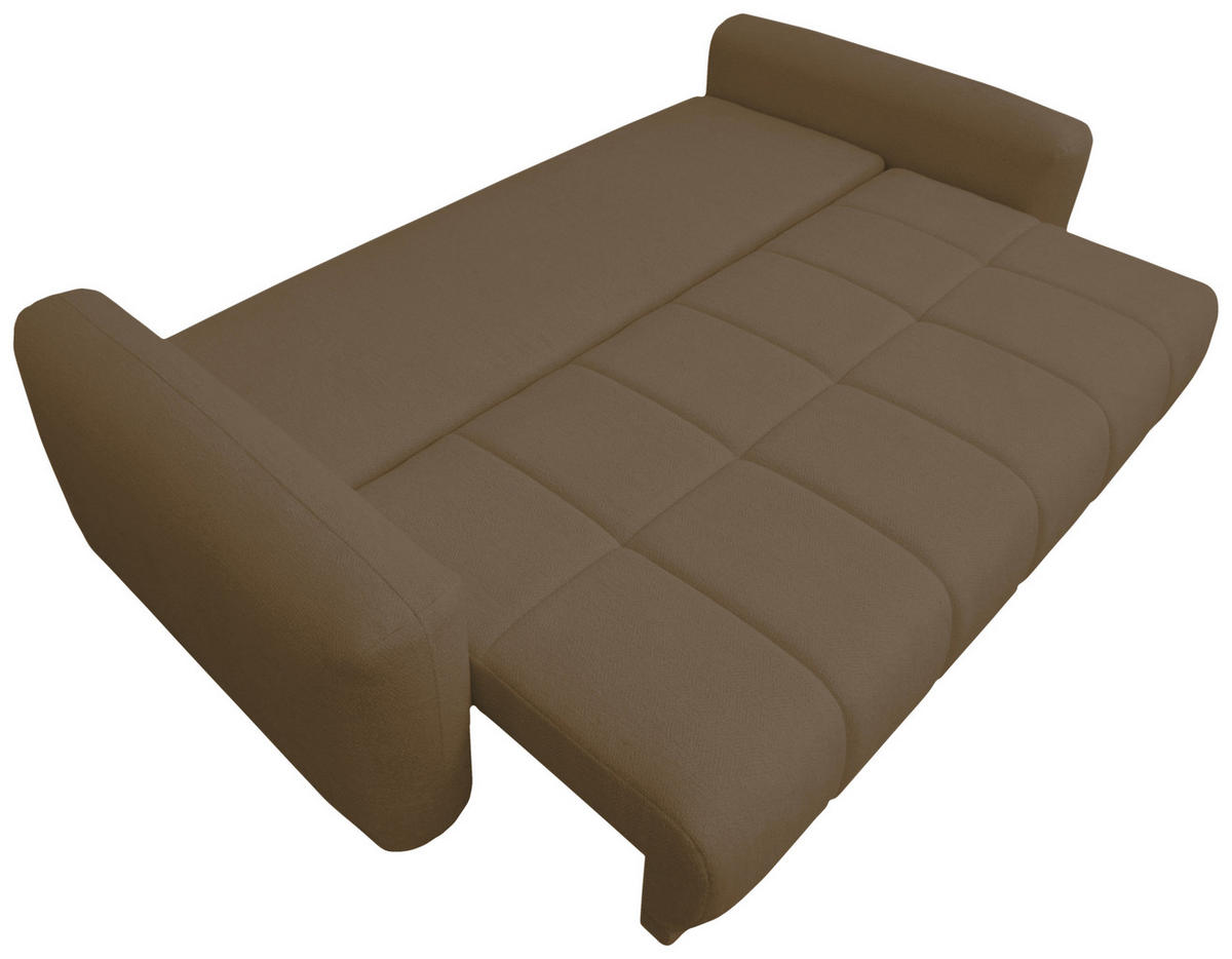 SCHLAFSOFA in Braun  - Schwarz/Braun, Design, Holz/Textil (245/90/117cm) - MID.YOU