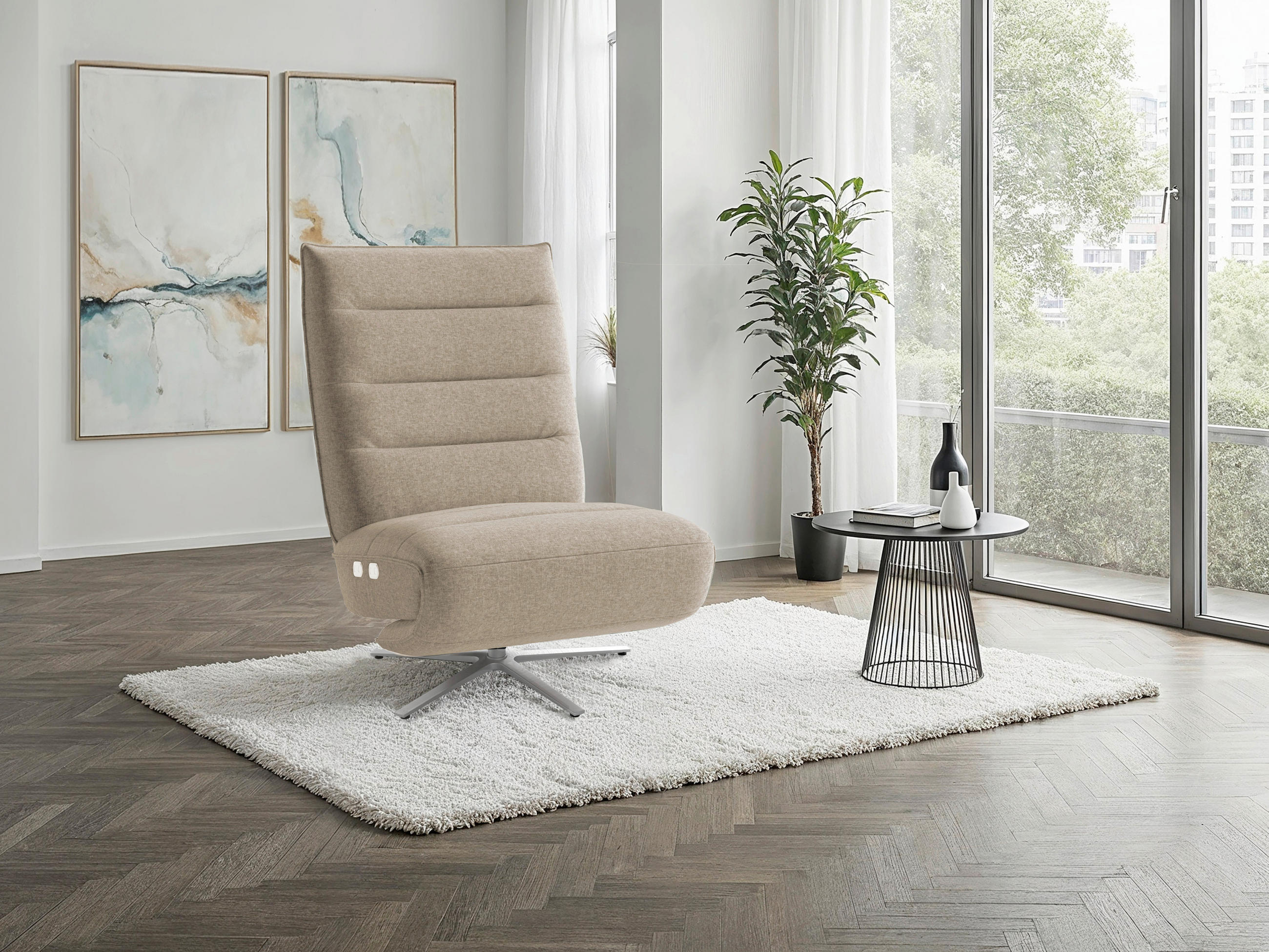 Sit & More RELAXAČNÍ KŘESLO, textil, šedohnědá