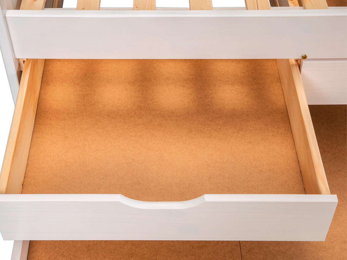 AUSZIEHBETT 90/190 cm  in Weiß  - Braun/Naturfarben, MODERN, Holz/Holzwerkstoff (90/190cm) - MID.YOU