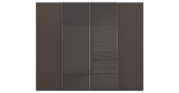 SCHWEBETÜRENSCHRANK 271/223/68 cm 4-türig Graphitfarben, Schwarz - Chromfarben/Graphitfarben, KONVENTIONELL, Glas/Holzwerkstoff (271/223/68cm) - Novel