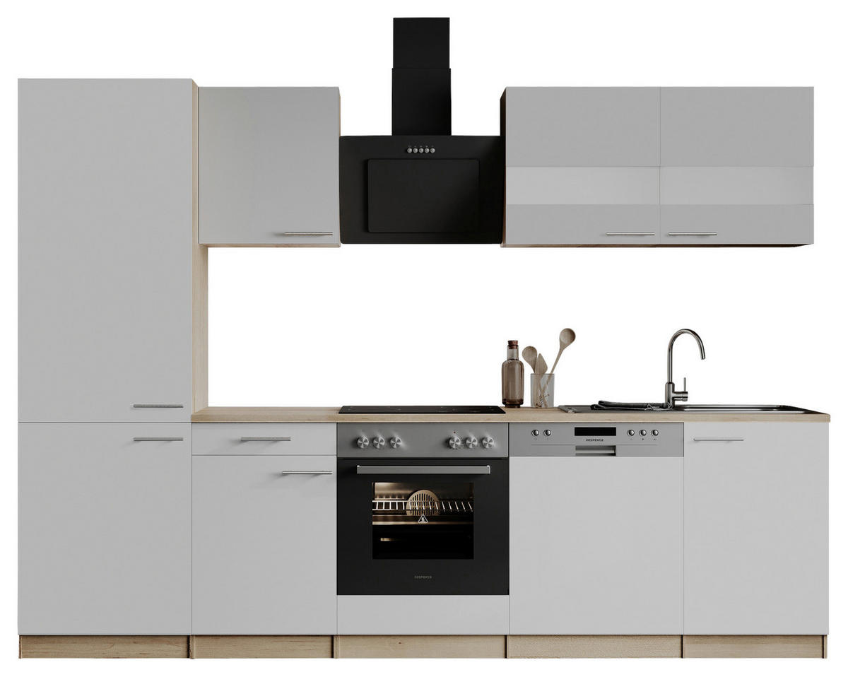 MODULKÖK UTAN VITVAROR 280 cm   i vit  - stålfärgad/vit, Basics, metall/trämaterial (280cm) - Respekta