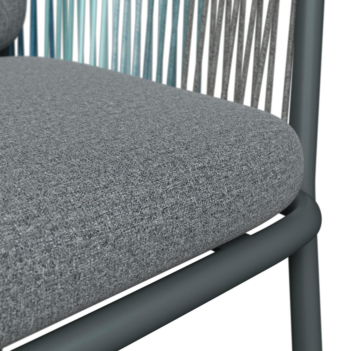 STAPELSESSEL in Metall, Textil Blau, Grau, Dunkelgrau  - Blau/Dunkelgrau, Design, Textil/Metall (58,5/79,5/61,5cm) - Amatio