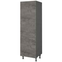 GESCHIRRSCHRANK 60/216,6/58 cm  in Schieferfarben  - Schieferfarben/Edelstahlfarben, MODERN, Holzwerkstoff/Metall (60/216,6/58cm) - Nobilia