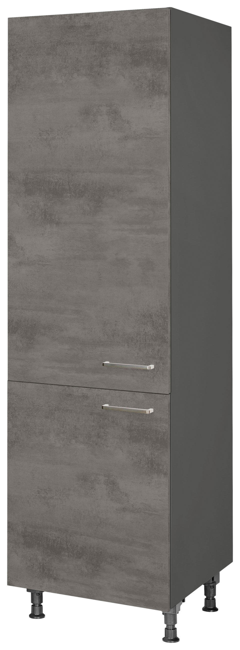 GESCHIRRSCHRANK 60/216,6/58 cm  in Schieferfarben  - Schieferfarben/Edelstahlfarben, MODERN, Holzwerkstoff/Metall (60/216,6/58cm) - Nobilia