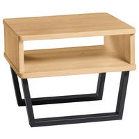 NACHTSCHRANK 48/36/38 cm, Eichefarben, massiv  - Eichefarben/Schwarz, Design, Holz/Metall (48/36/38cm) - Hasena