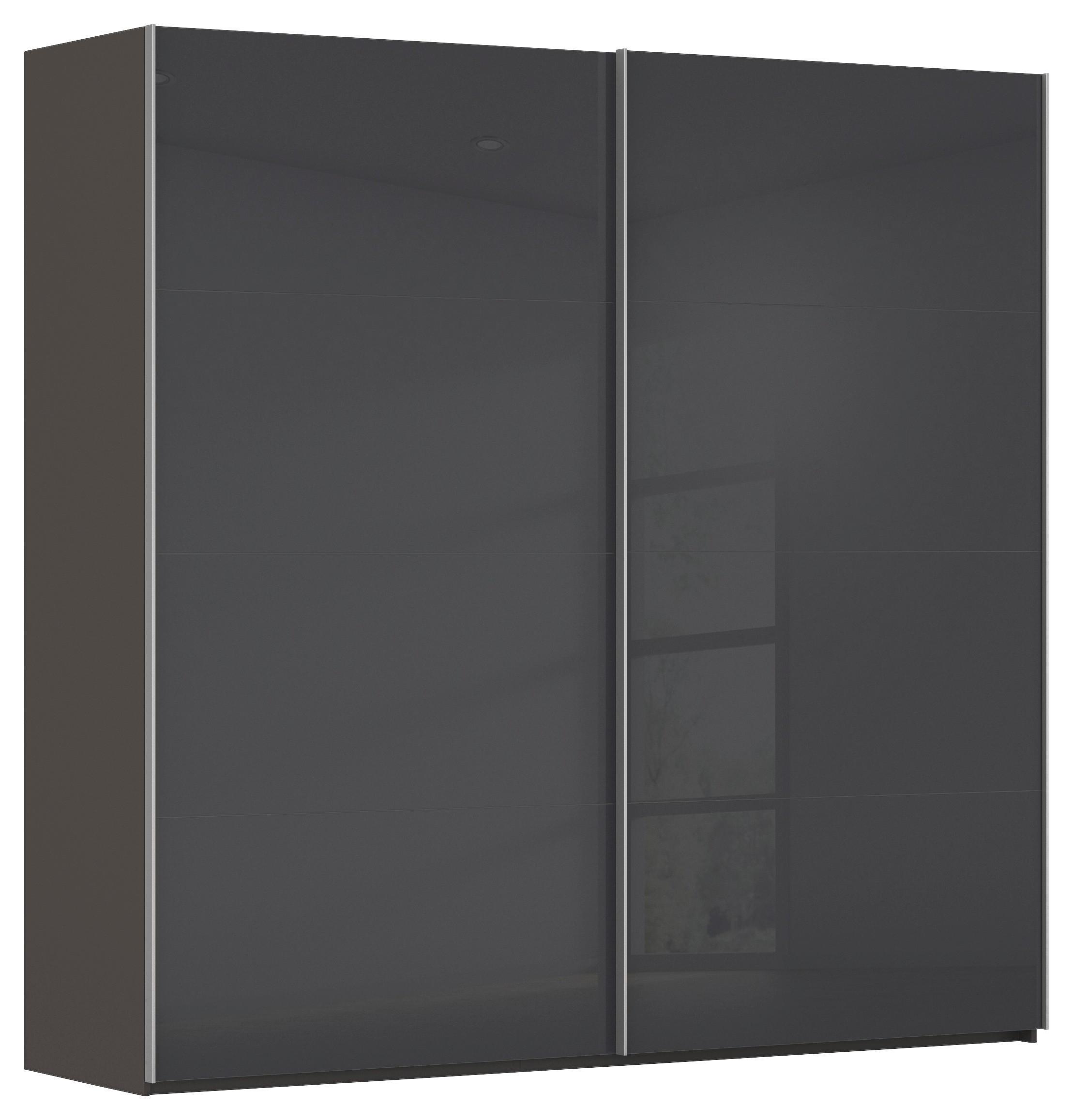 SCHWEBETÜRENSCHRANK 226/223/68 cm 2 Tür(en)-türig Schwarz, Graphitfarben  - Alufarben/Schwarz, Design, Glas/Holzwerkstoff (226/223/68cm) - Xora