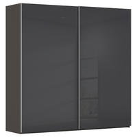 SCHWEBETÜRENSCHRANK 226/223/68 cm 2 Tür(en)-türig Schwarz, Graphitfarben  - Alufarben/Schwarz, Design, Glas/Holzwerkstoff (226/223/68cm) - Xora