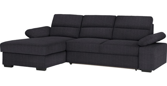 ECKSOFA Anthrazit Webstoff  - Dunkelbraun/Anthrazit, KONVENTIONELL, Kunststoff/Textil (166/258cm) - Cantus