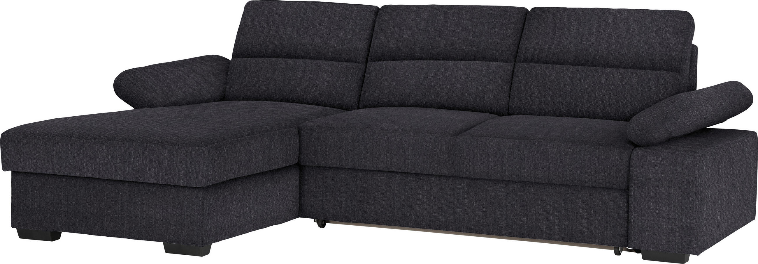 ECKSOFA Anthrazit Webstoff  - Dunkelbraun/Anthrazit, KONVENTIONELL, Kunststoff/Textil (166/258cm) - Cantus